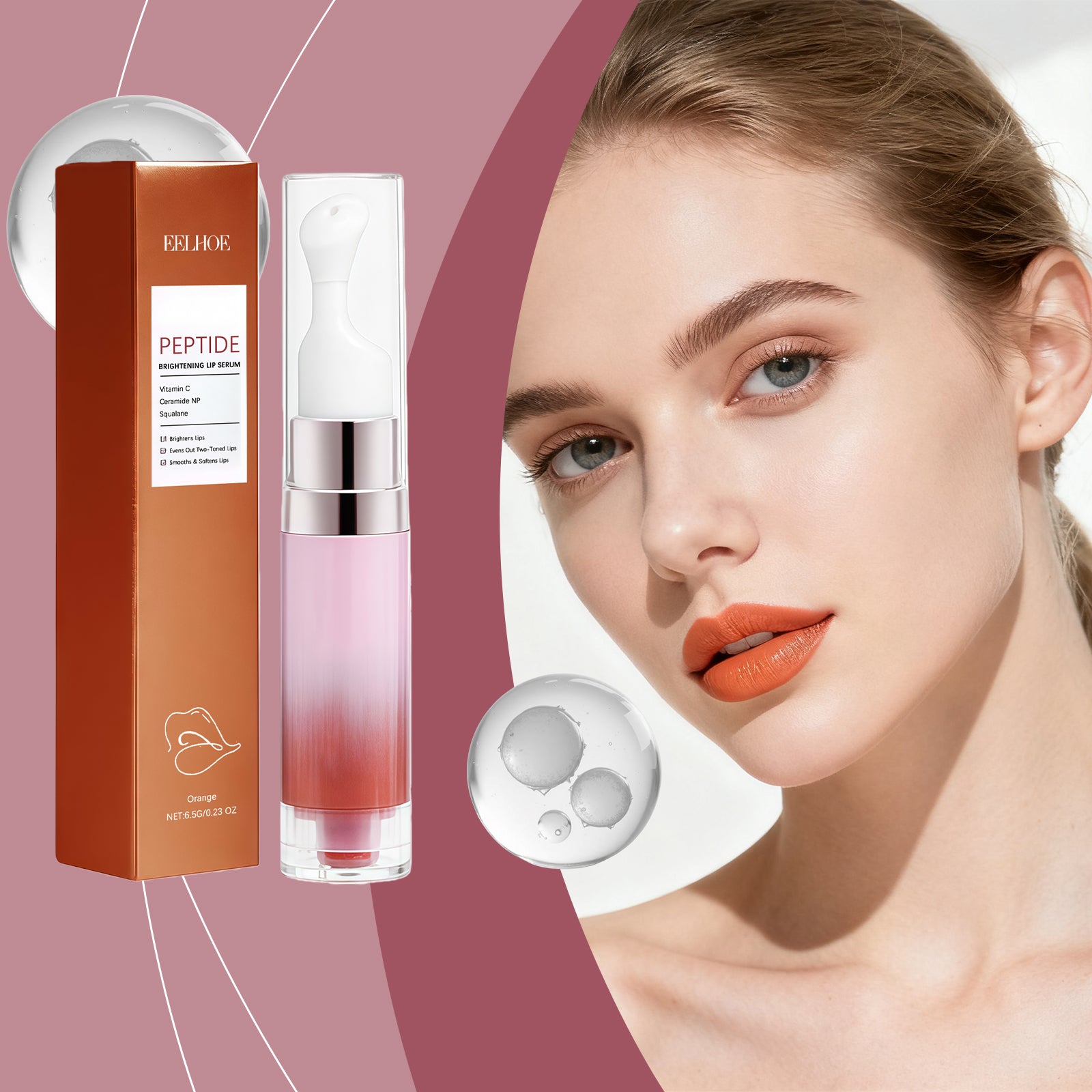 Skin Brightening Moisturizing Lip E Ssence  Orange  6.5g 1 Box