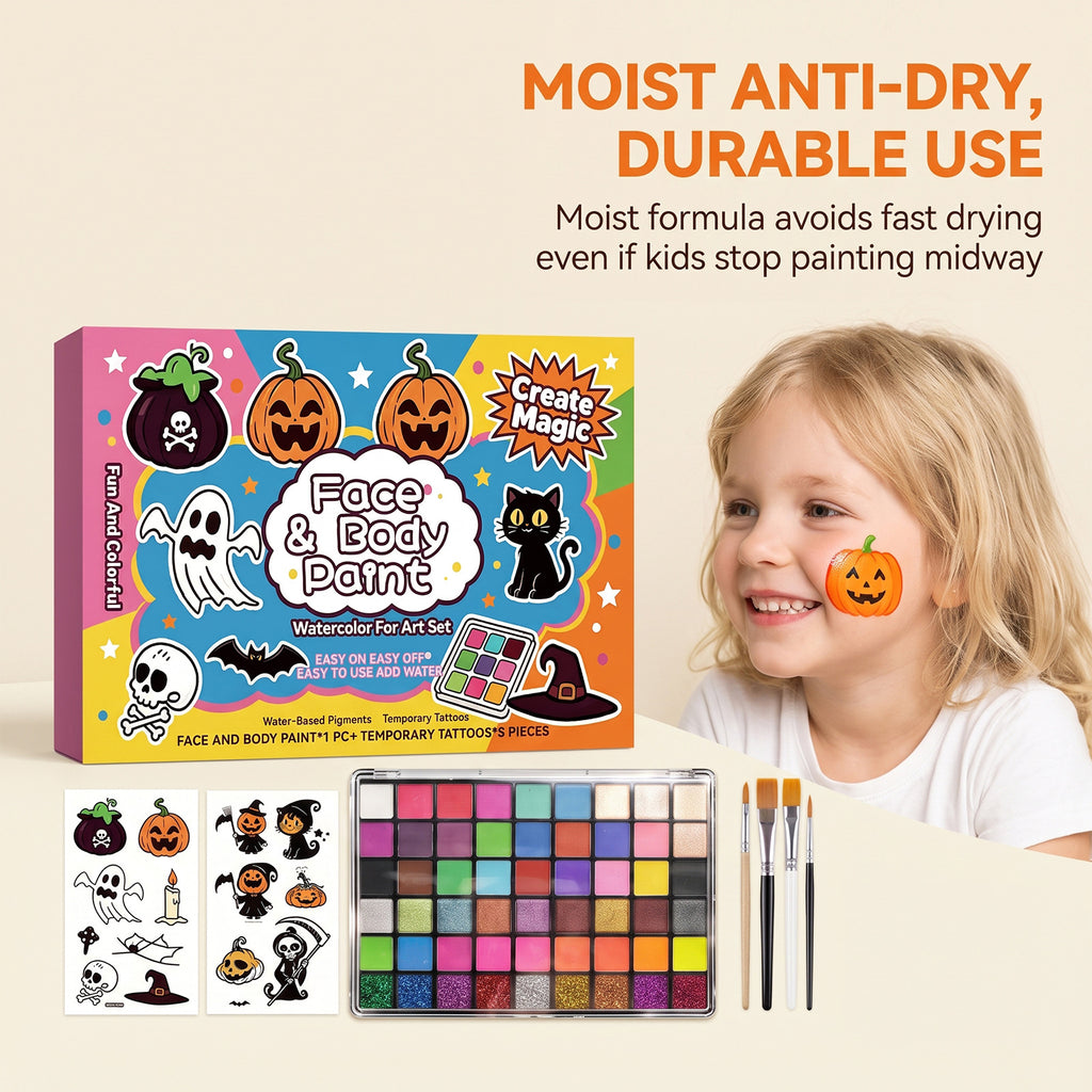 Halloween Childrens Painting Set Gentle Formula For The Body And Face Naturally Smooth With Vibrant Colors Suitable For Kids Face Painting
