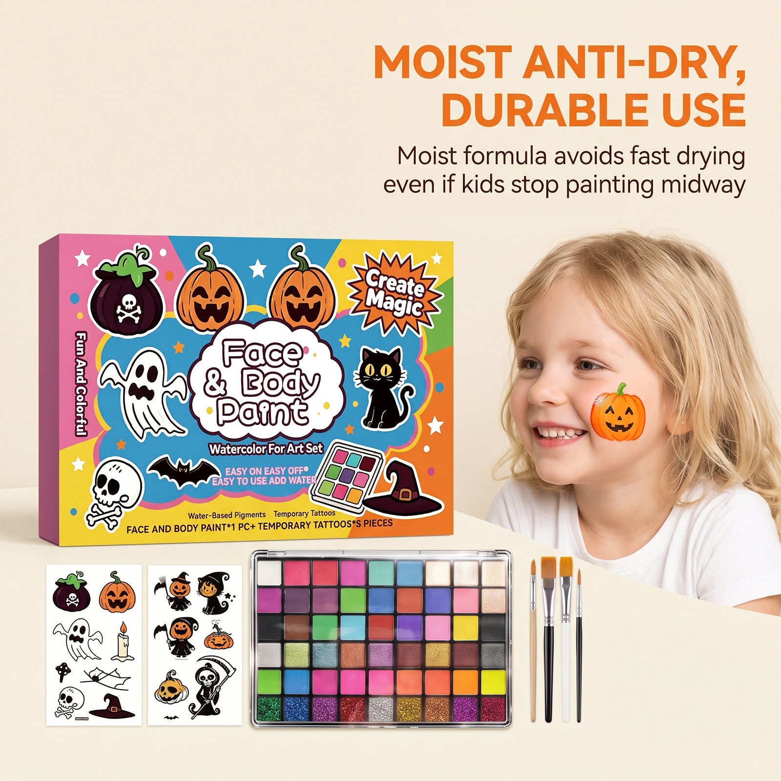 Halloween Childrens Painting Set Gentle Formula For The Body And Face Naturally Smooth With Vibrant Colors Suitable For Kids Face Painting