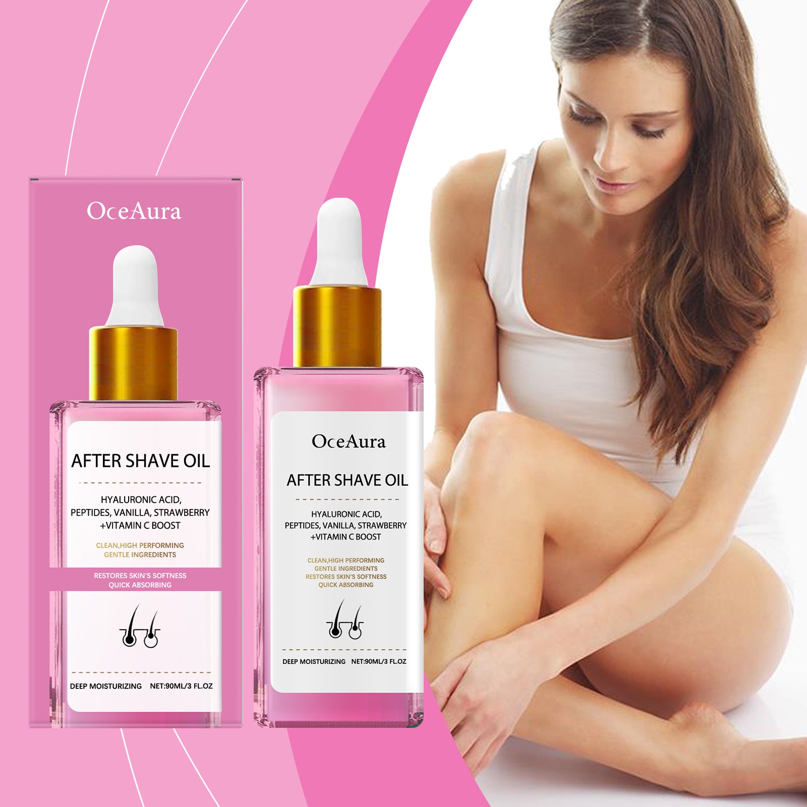 Hair Removal And Shaving Repair Essential Oil  Strawberry Flavo  90ml 1 Box