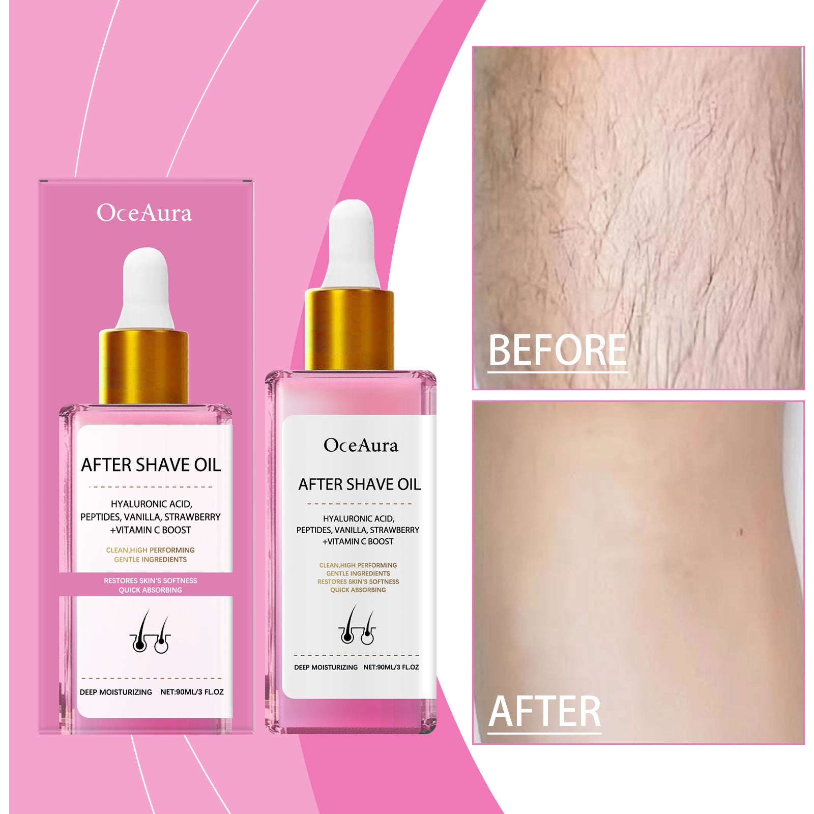 Hair Removal And Shaving Repair Essential Oil  Strawberry Flavo  90ml 1 Box