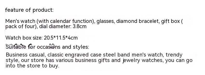 Wristwatch Glasses New Men's Watch Business Foreign Trade Sunglasses Watch Gift Box Suit