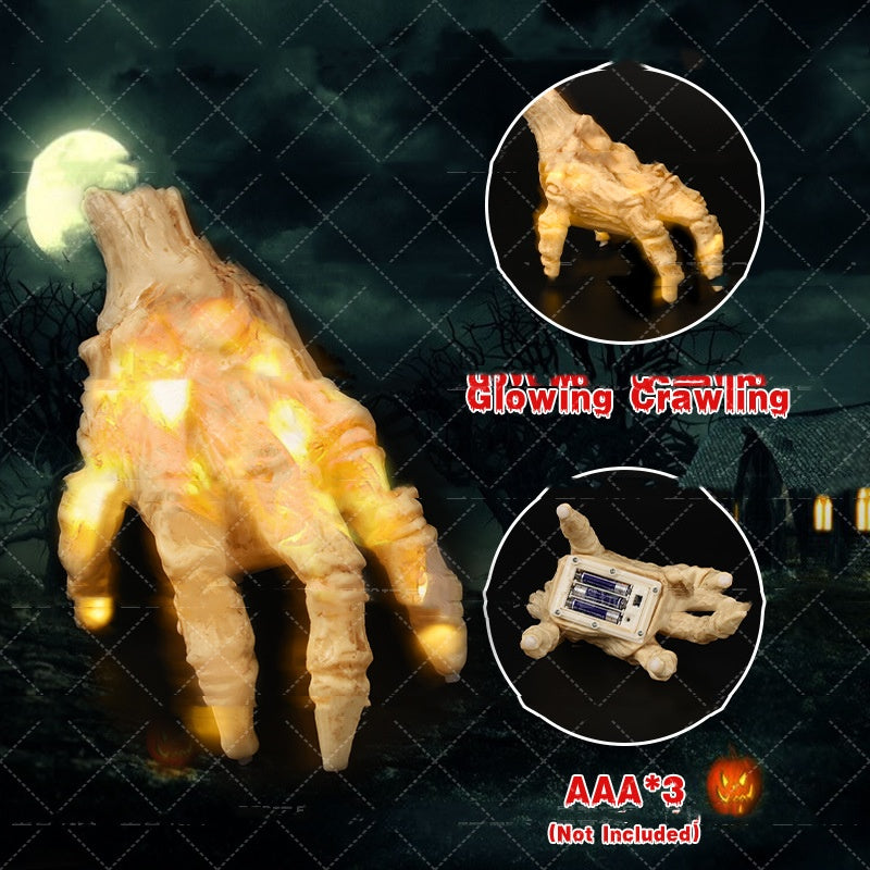 Halloween Electric Luminous Crawling Hand Animated Decoration Induction Luminous Decoration Zombie Hand With Spooky Sound