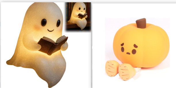 Cute LED Ghost Night Light Children's Nightlight Gift Bedside Sleep Lamp Halloween Decorations Lovely Ghost Lamp Warm Light