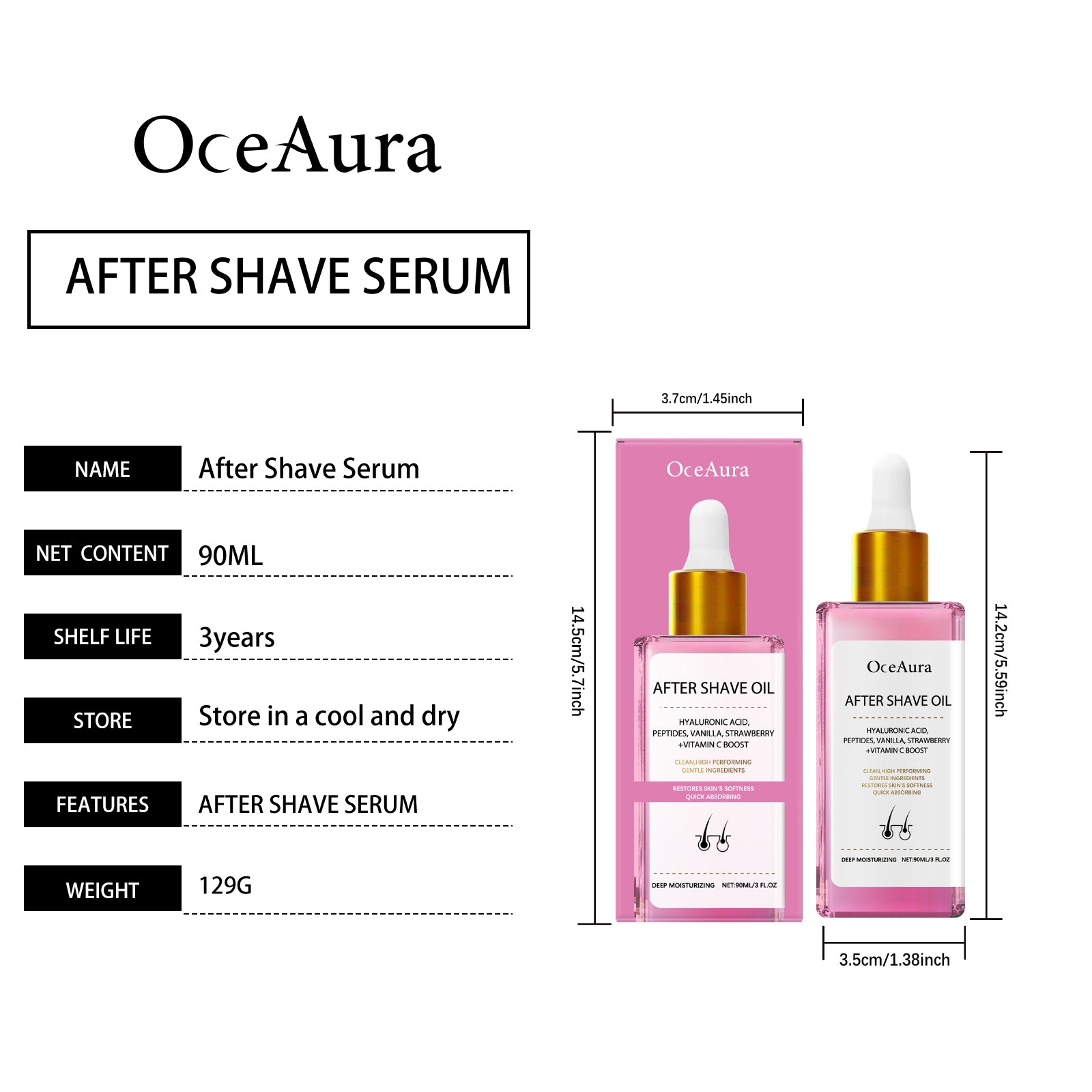 Hair Removal And Shaving Repair Essential Oil  Strawberry Flavo  90ml 1 Box
