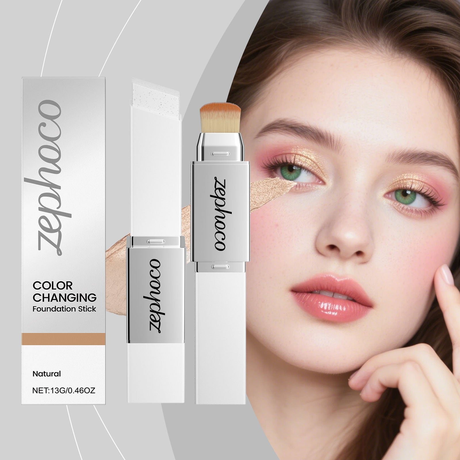 Two In One Color Changing Foundation Make-up Stick -natural Color-13g 1 Box