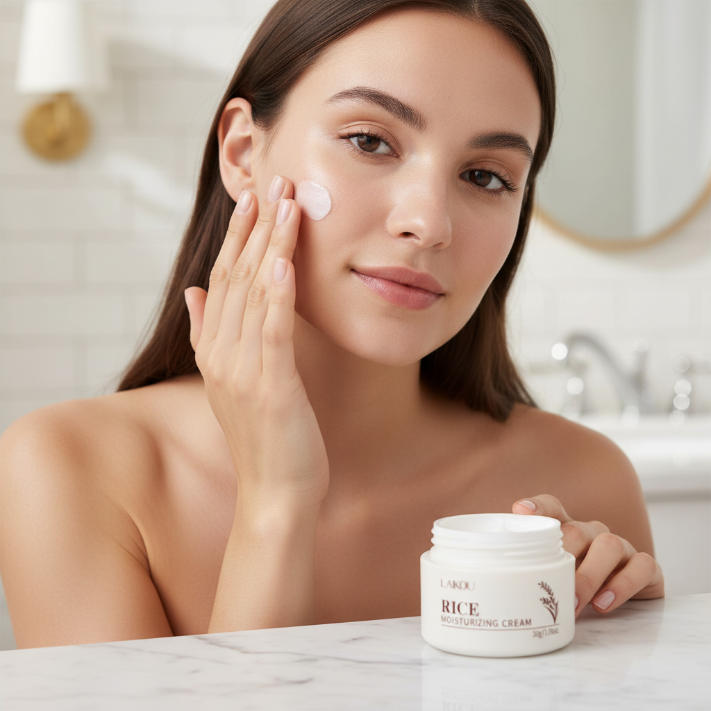 LAIKOU Rice Skincare in-use application