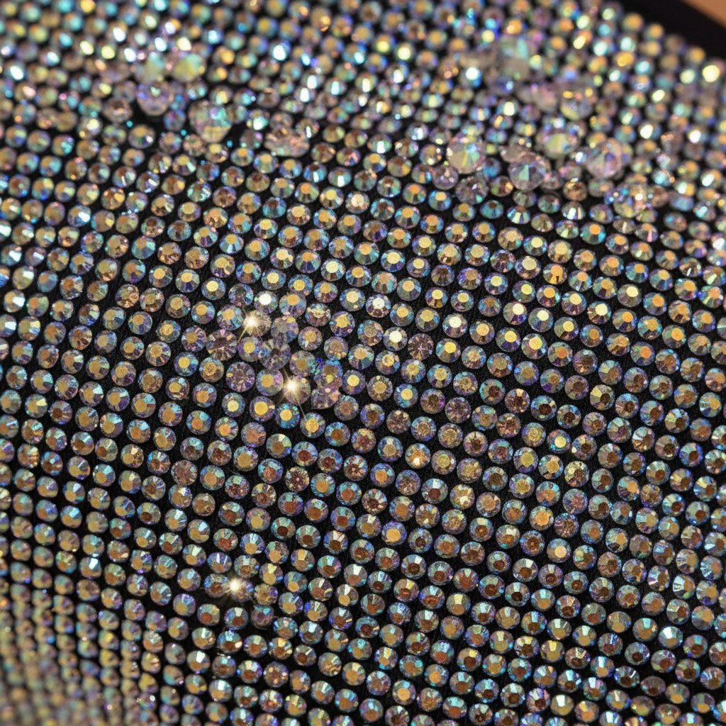 Rhinestone crystal detail close-up